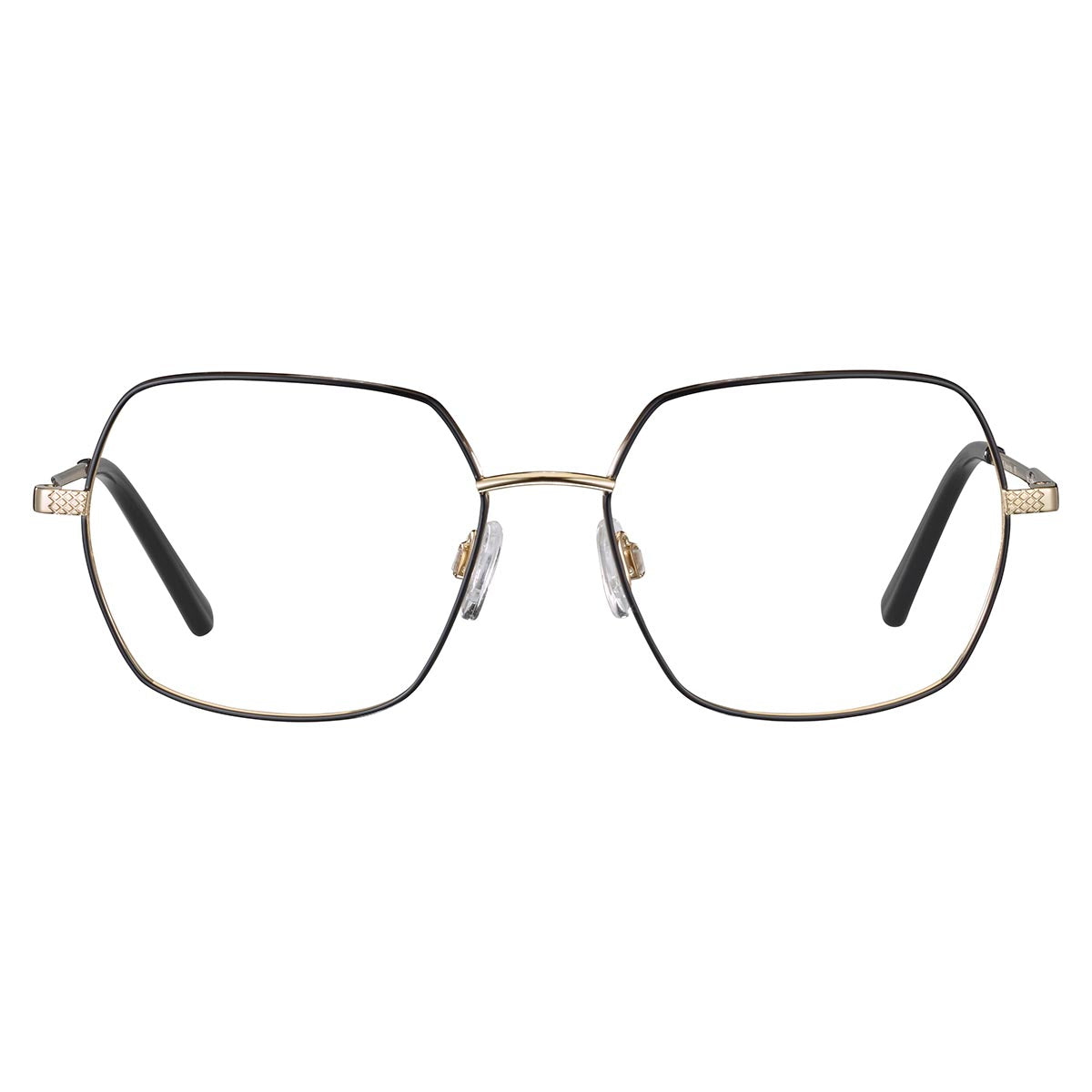 Serengeti Annie Optic Eyeglasses Shiny Light Gold - Black Front Large