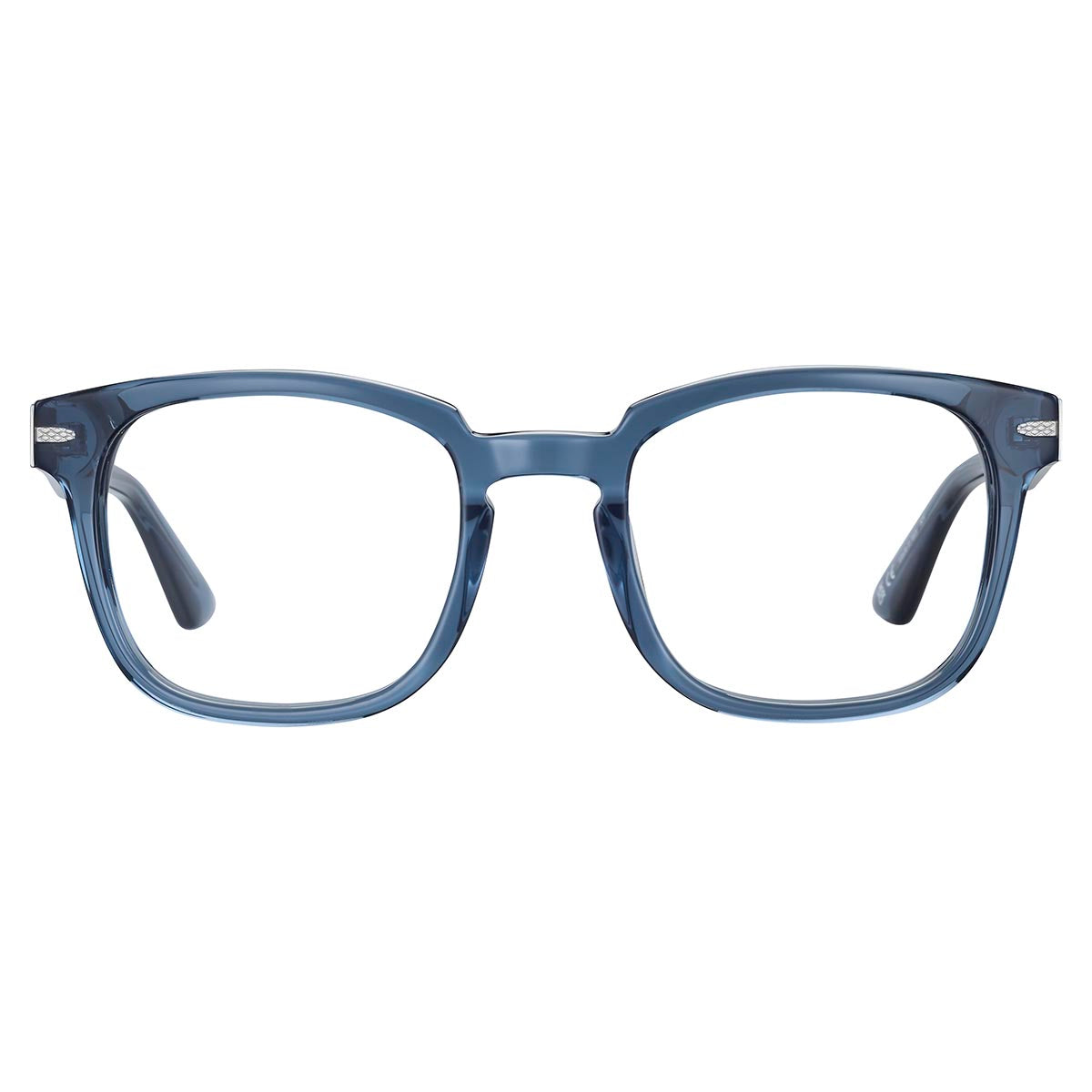 Serengeti Norman Optic Eyeglasses Shiny Crystal Grey Blue - Shiny Silver Medium