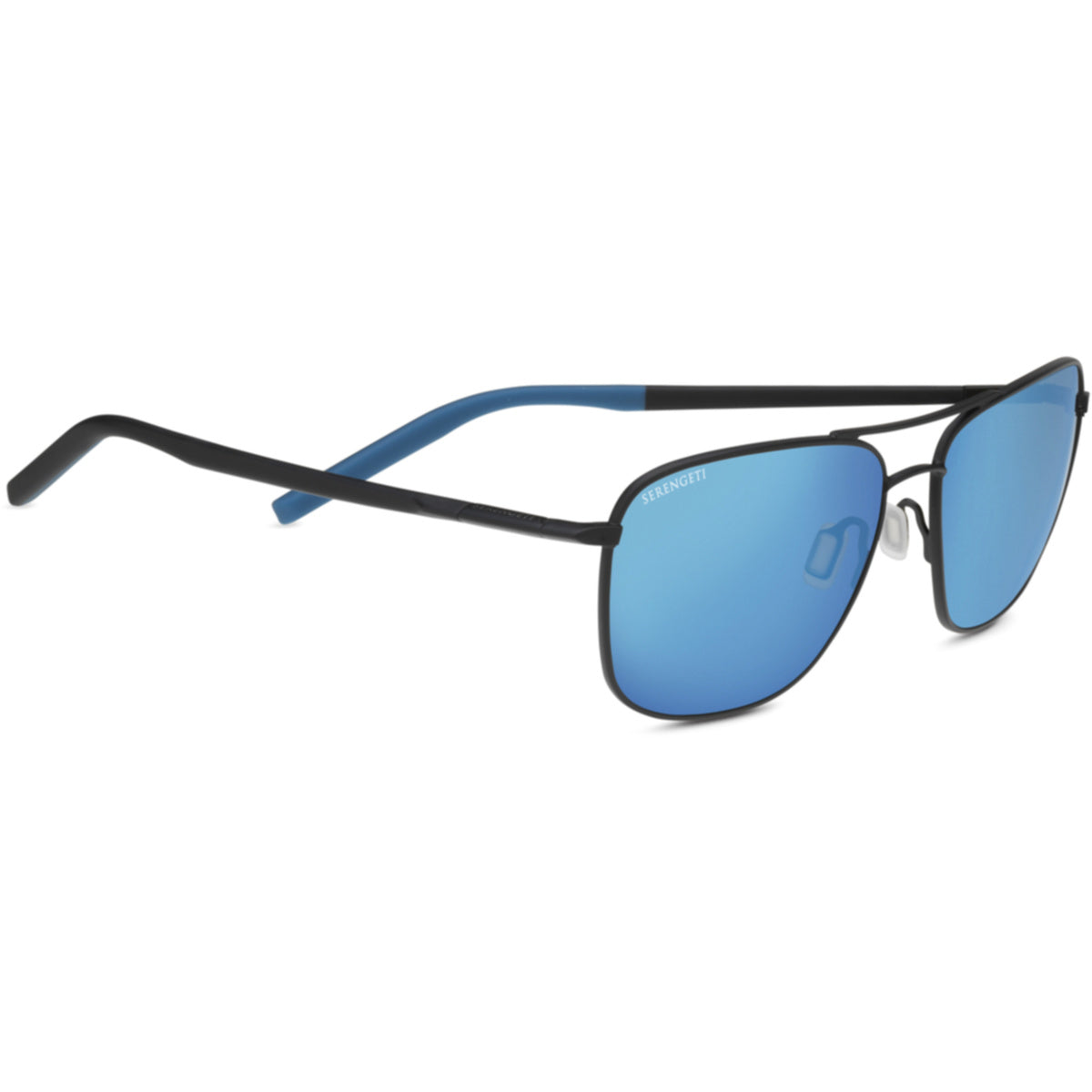 Serengeti Spello Sunglasses Black Black Blue Matte Medium, Medium-Large, Large