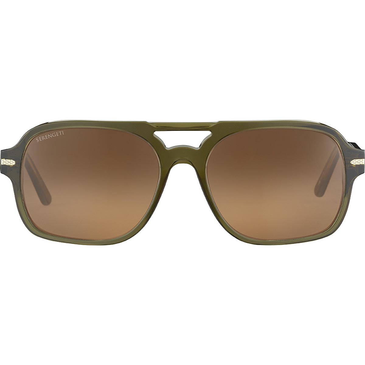 Serengeti Marco Sunglasses Shiny Crystal Dark Green Medium, Large