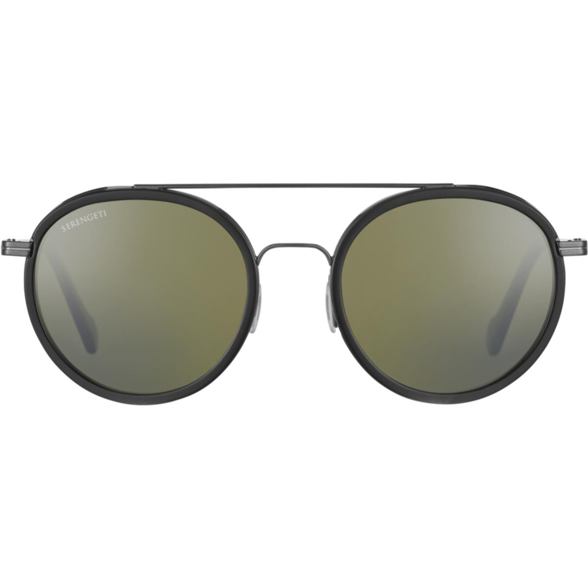 Serengeti Geary Sunglasses Shiny Dark Gunmetal Black Shiny Acetate Medium, Large