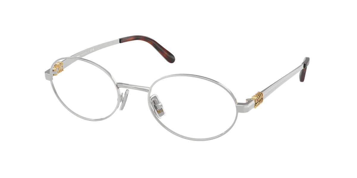 Miu Miu MU50ZV Oval Eyeglasses 1BC1O1-Silver 50-140-20 - Color Map Silver