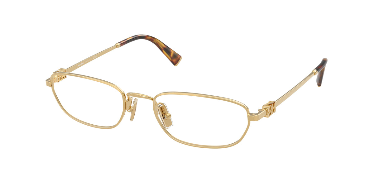 Miu Miu MU52ZV Irregular Eyeglasses 5AK1O1-Gold 53-140-19 - Color Map Gold