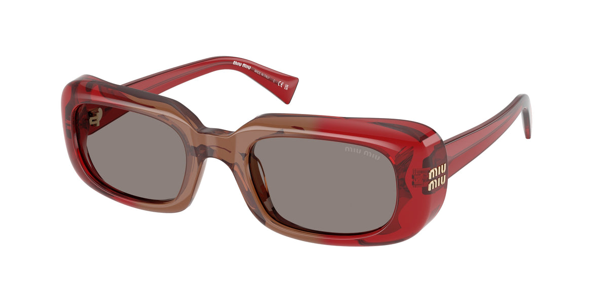 Miu Miu MUB13S Rectangle Sunglasses 23M80Q-Bordeaux 52-140-22 - Color Map Red