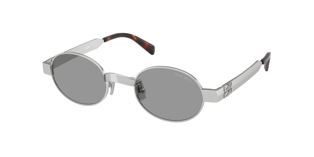 Miu Miu MUB51S Oval Sunglasses 21M50Q-Old Silver 47-135-21 - Color Map Silver