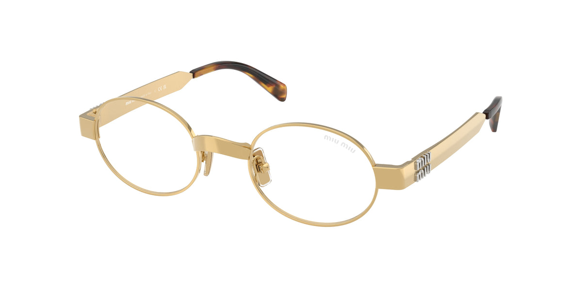 Miu Miu MUB51S Oval Sunglasses 5AK10W-Gold 47-135-21 - Color Map Gold