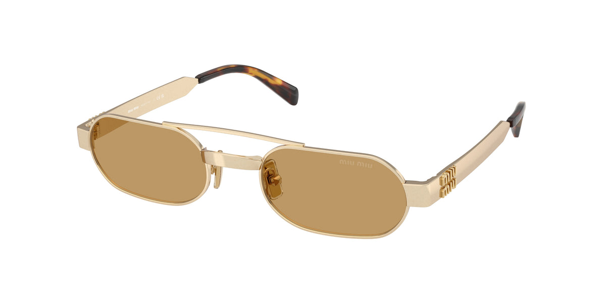 Miu Miu MUB52S Oval Sunglasses 22M10Y-Ancient Gold 52-135-21 - Color Map Gold