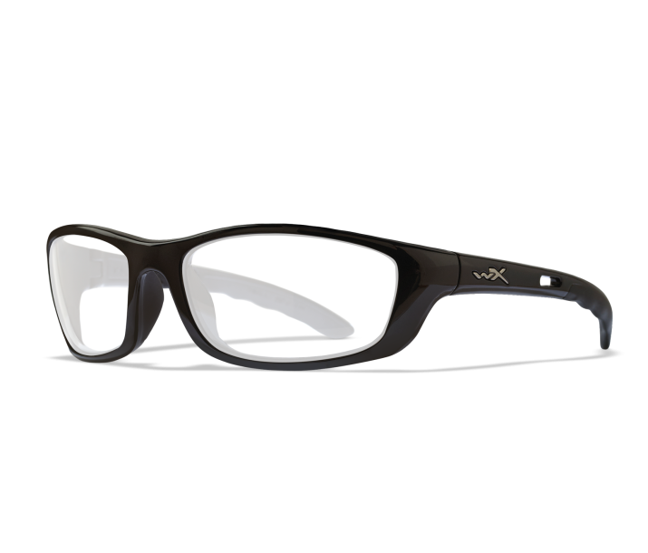 Wiley X P-17 Oval Sunglasses Gloss Black 61-18-120