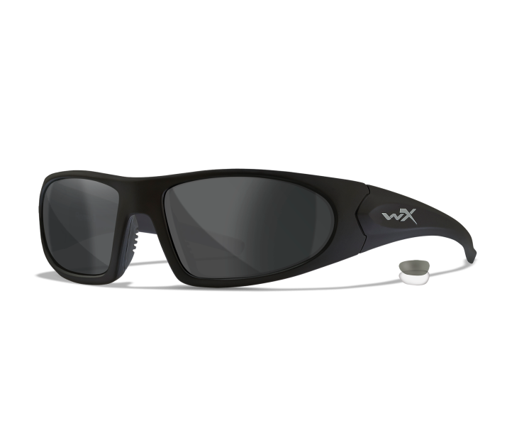 Wiley X ROMER 3 Sunglasses Full Rim MATTE BLACK Clear, Smoke Grey Matte Black 63-19-128