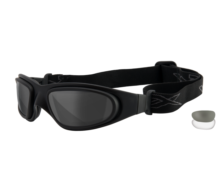 Wiley X SG-1 Sunglasses Full Rim MATTE BLACK Clear, Smoke Grey Matte Black 60-24-130