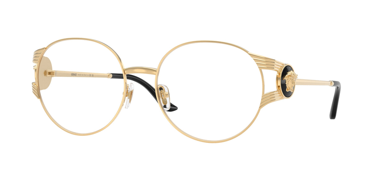 Versace ve1320 Round Eyeglasses 1523-Gold Versace 54-130-18 - Color Map Gold