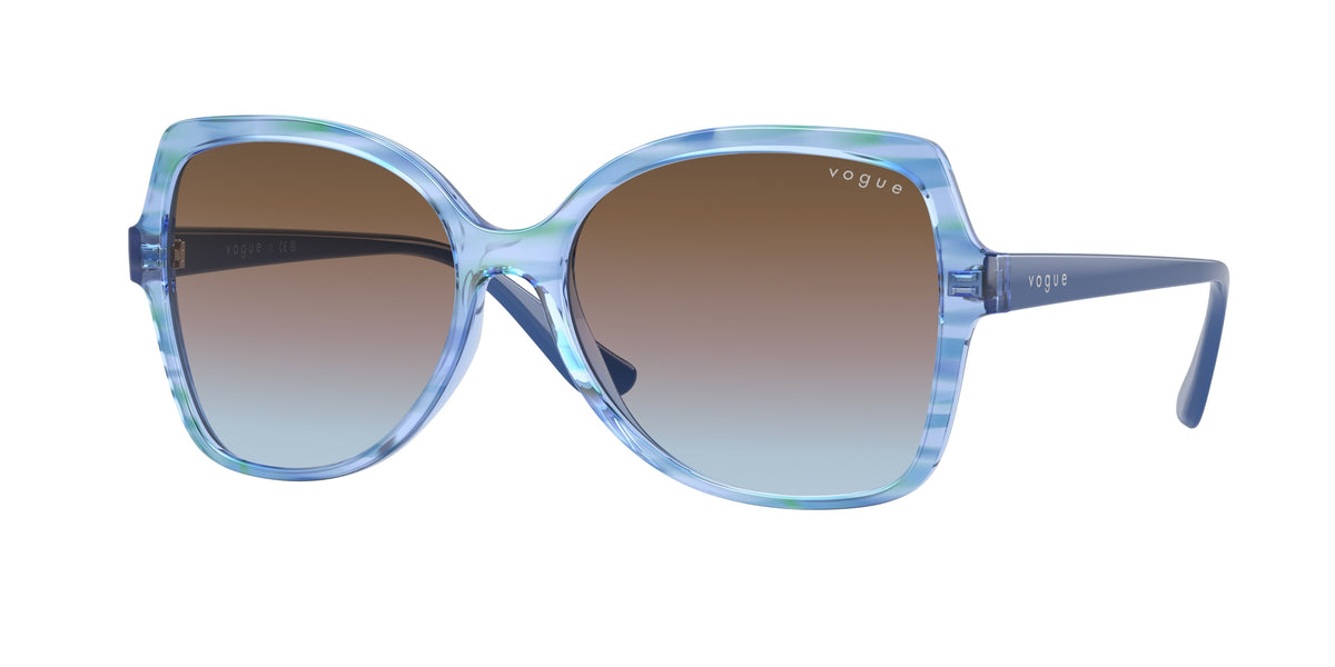 Vogue VO5488S Butterfly Sunglasses 306048-Top Texture Green/Blue 56-140-16 - Color Map Green
