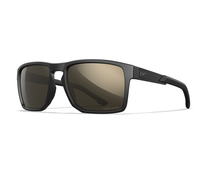 Wiley X WX APEX Sunglasses Oval MATTE BLACK CAPTIVATE™ Polarized Tungsten Mirror Matte Black --