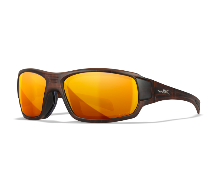 Wiley X WX BREACH Sunglasses Oval MATTE HICKORY BROWN CAPTIVATE™ Polarized Bronze Mirror Matte Hickory Brown 63-15-115