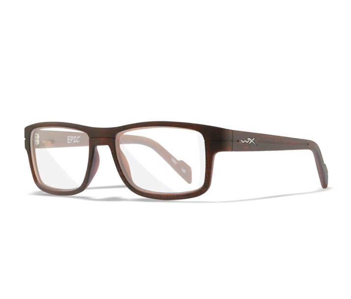 Wiley X WX EPIC Full Rim Eyeglasses  Matte Hickory Brown 55-17-145