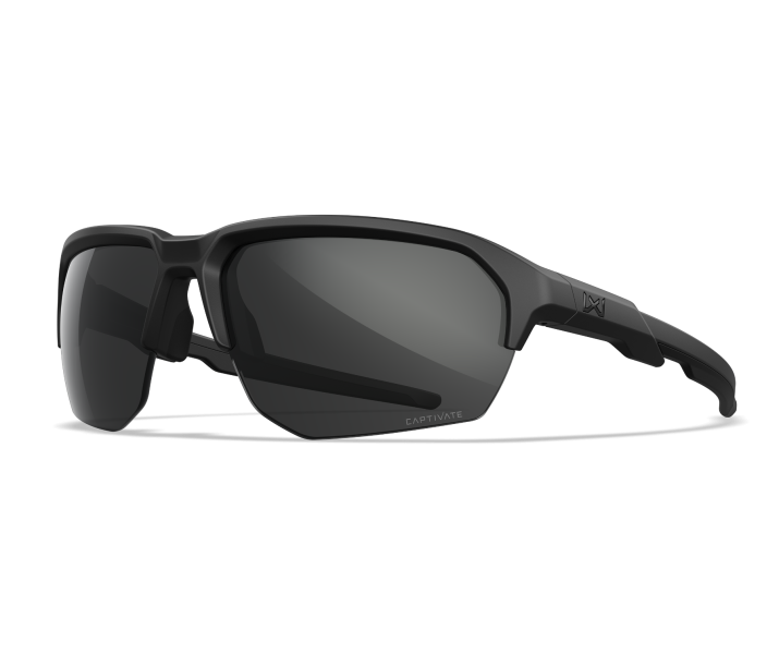 Wiley X WX JAKL Sunglasses Semi Rimless MATTE BLACK CAPTIVATE™ Grey (Non-Polarized) Matte Black --