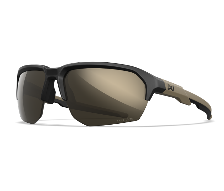 Wiley X WX JAKL Sunglasses Semi Rimless MATTE BLACK CAPTIVATE™ Tungsten Mirror (Non-Polarized) Matte Black --