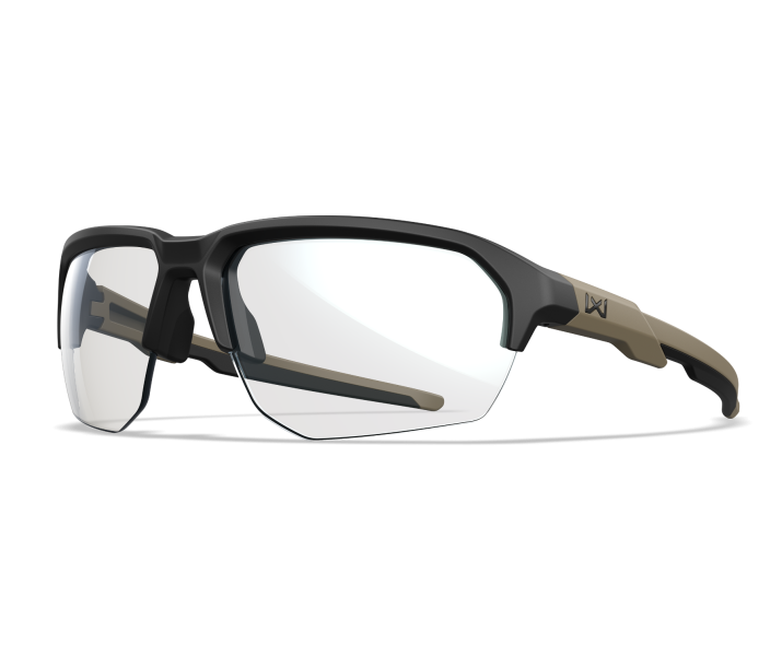 Wiley X WX JAKL Semi Rimless Eyeglasses Matte Black W/tan Temp Gloss Blk Logo 67-8-132