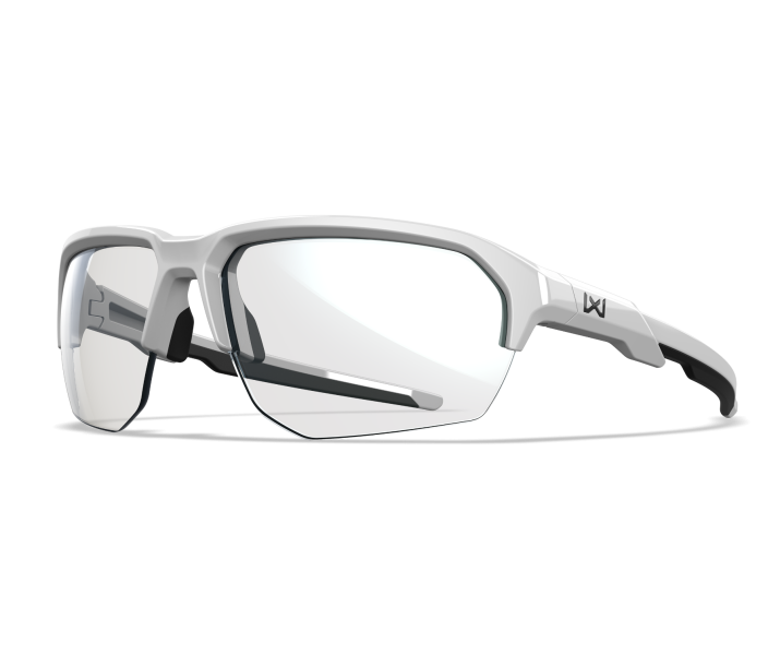 Wiley X WX JAKL Semi Rimless Eyeglasses  Polished White W/gloss Black Logo 67-8-132