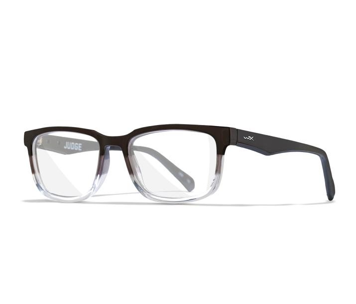 Wiley X WX JUDGE Eyeglasses Full Rim GLOSS BLACK / CLEAR FADE Clear Gloss Black / Clear Fade -18-