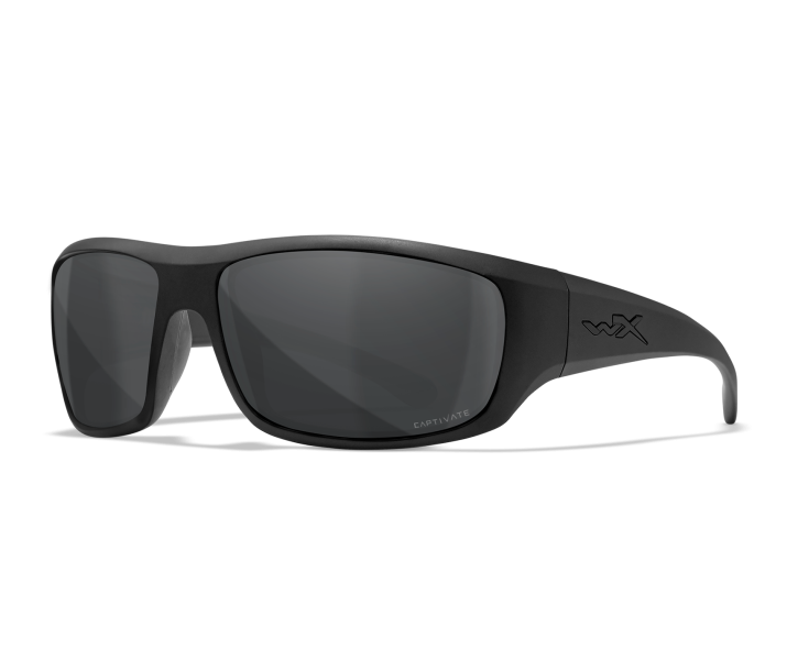 Wiley X WX OMEGA Sunglasses Oval MATTE BLACK CAPTIVATE™ Polarized Grey  Matte Black 66-17-125