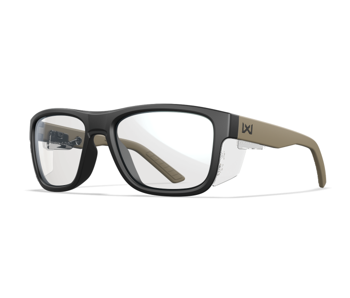 Wiley X WX OVATION Oval Sunglasses  Matte Black Front Tan Temples 56-18-140