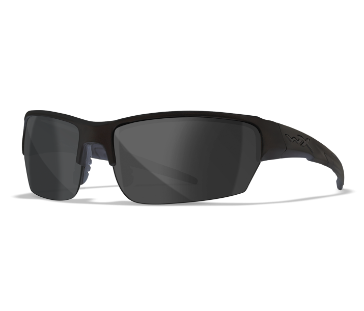 Wiley X WX SAINT Sunglasses Semi Rimless MATTE BLACK Smoke Grey Matte Black 68-16-114