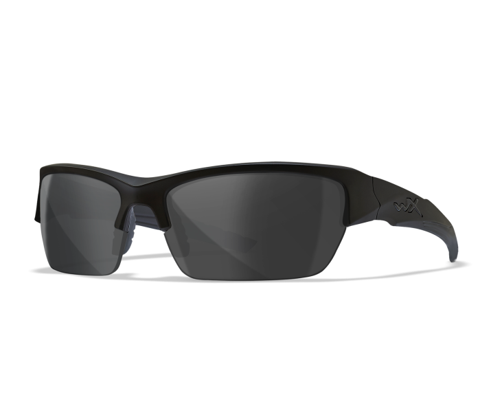 Wiley X WX VALOR Sunglasses Semi Rimless MATTE BLACK Smoke Grey Matte Black -19-