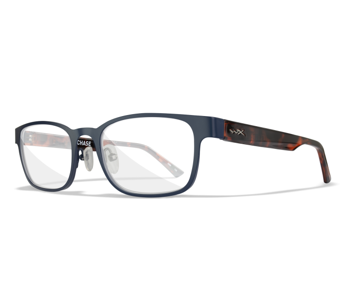 Wiley X WX CHASE Full Rim Eyeglasses  Matte Blue / Gloss Demi 53-18-145