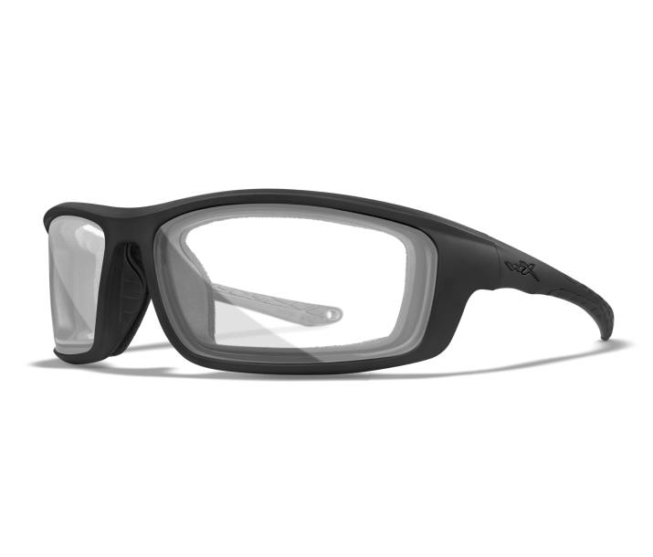 Wiley X WX GRID Sunglasses Oval MATTE BLACK Clear Matte Black 70-18-122