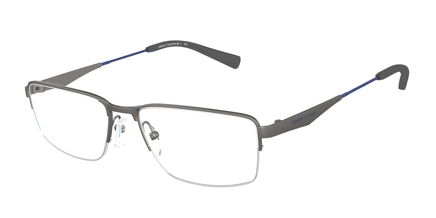 Exchange Armani AX1038 Rectangle Eyeglasses  6006-MATTE GUNMETAL 56-17-140 - Color Map gunmetal