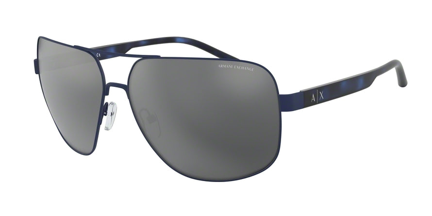 Exchange Armani AX2030S Pillow Sunglasses  61136G-MATTE BLUE 64-14-135 - Color Map blue