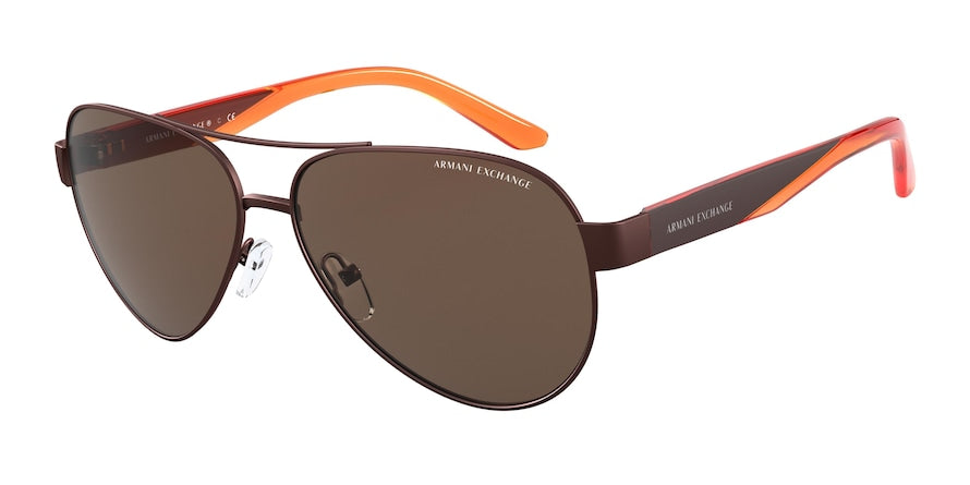 Exchange Armani AX2034S Pilot Sunglasses  611573-MATTE BROWN 59-14-145 - Color Map havana
