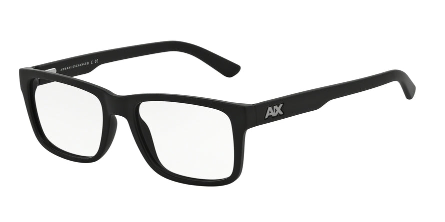 Exchange Armani AX3016 Square Eyeglasses 8078-MATTE BLACK 53-17-145 - Color Map black