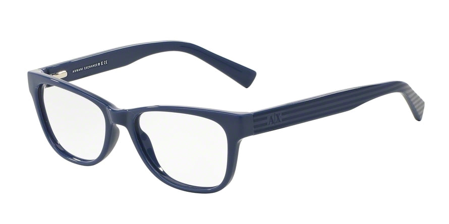 Exchange Armani AX3020 Rectangle Eyeglasses 8152-BLUE/BLUE LIGHT BLUE STRIPE 52-16-135 - Color Map blue