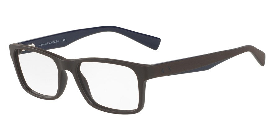 Exchange Armani AX3038 Rectangle Eyeglasses 8201-MATTE PHANTOM BROWN 54-17-140 - Color Map brown
