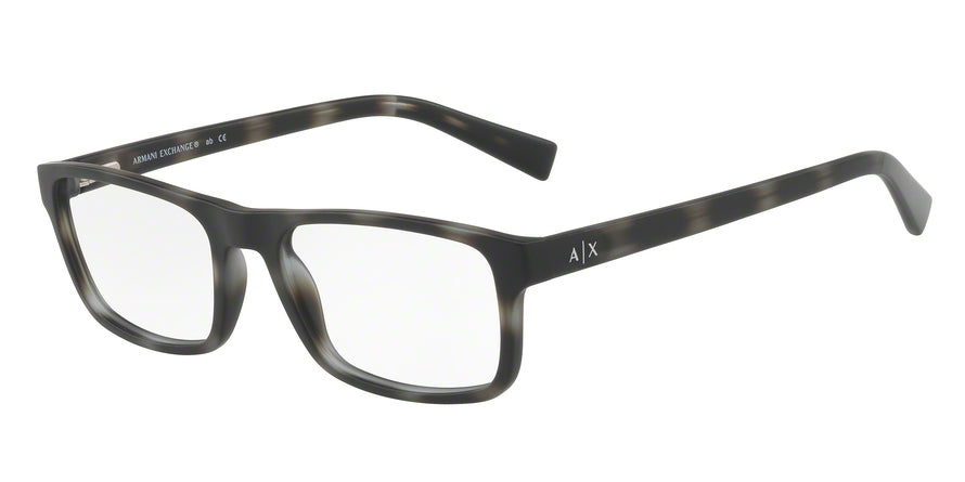 Exchange Armani AX3046 Rectangle Eyeglasses  8229-MATTE GREY HAVANA 54-18-140 - Color Map grey