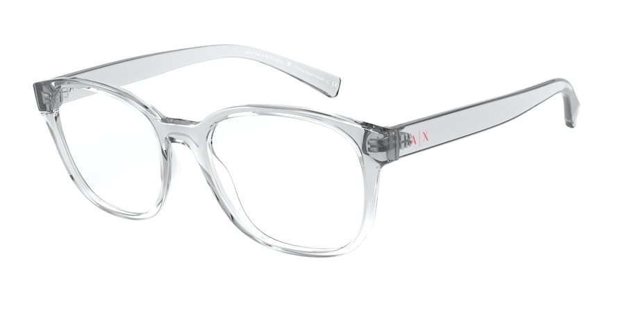 Exchange Armani AX3072 Rectangle Eyeglasses 8235-SHINY CRYSTAL 53-18-142 - Color Map clear