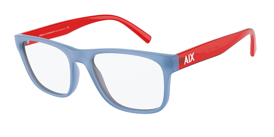 Exchange Armani AX3075 Rectangle Eyeglasses 8327-MATTE BLUE 55-18-145 - Color Map blue