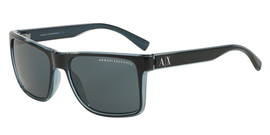 Exchange Armani AX4016 Square Sunglasses  805187-BLACK/TRANSP. BLUE GREY 57-17-140 - Color Map black