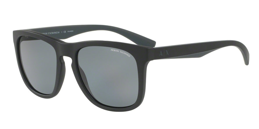 Exchange Armani AX4058S Square Sunglasses 819981-MATTE BLACK 55-19-140 - Color Map black