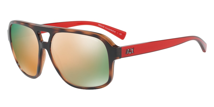 Exchange Armani AX4061S Square Sunglasses  82154Z-TR CHAMPAGNE/TOP MATTE HAVANA 59-14-140 - Color Map havana