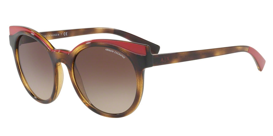 Exchange Armani AX4064S Round Sunglasses  822413-HAVANA/RED 53-19-140 - Color Map havana