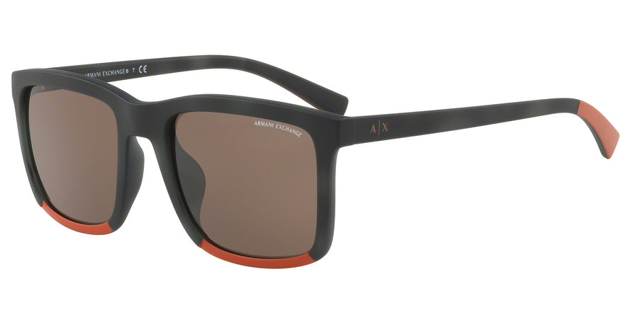 Exchange Armani AX4067SF Square Sunglasses  822873-MT HAVANA (DARK MOSS)/ORANGE 55-20-140 - Color Map green