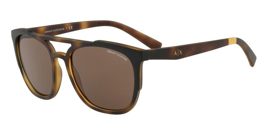 Exchange Armani AX4076SF Irregular Sunglasses  802973-MATTE HAVANA BROWN 56-19-140 - Color Map havana