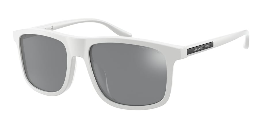 Exchange Armani AX4110SF Pillow Sunglasses 81566G-MATTE WHITE 58-18-145 - Color Map white