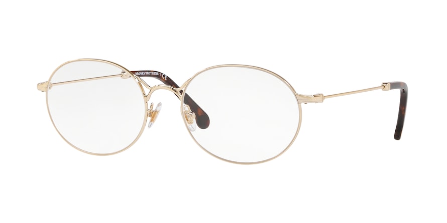 Brooks Brothers BB1065 Oval Eyeglasses  1532-SHINY LIGHT GOLD 54-18-145 - Color Map gold