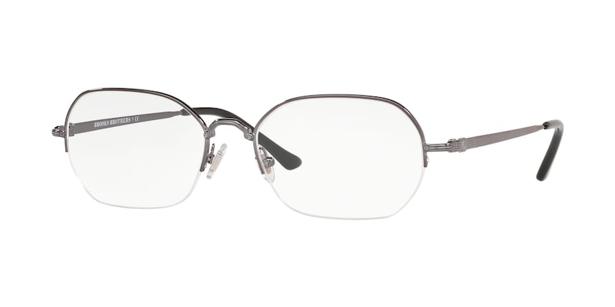 Brooks Brothers BB1066 Irregular Eyeglasses  1687-SHINY DARK GUNMETAL 53-18-145 - Color Map gunmetal