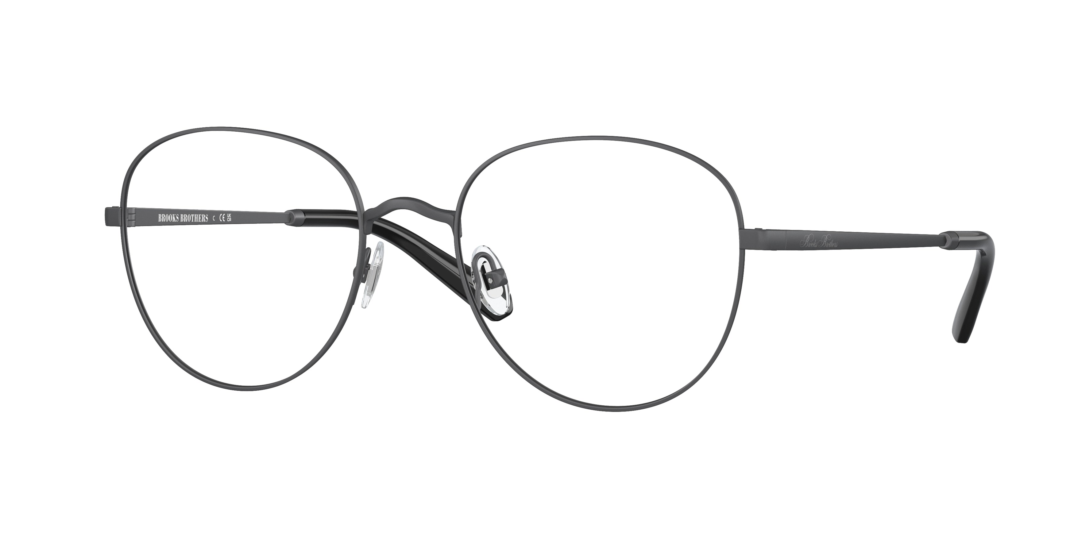 Brooks Brothers BB1111 Round Eyeglasses  1035-Matte Gunmetal 53-145-19 - Color Map Grey
