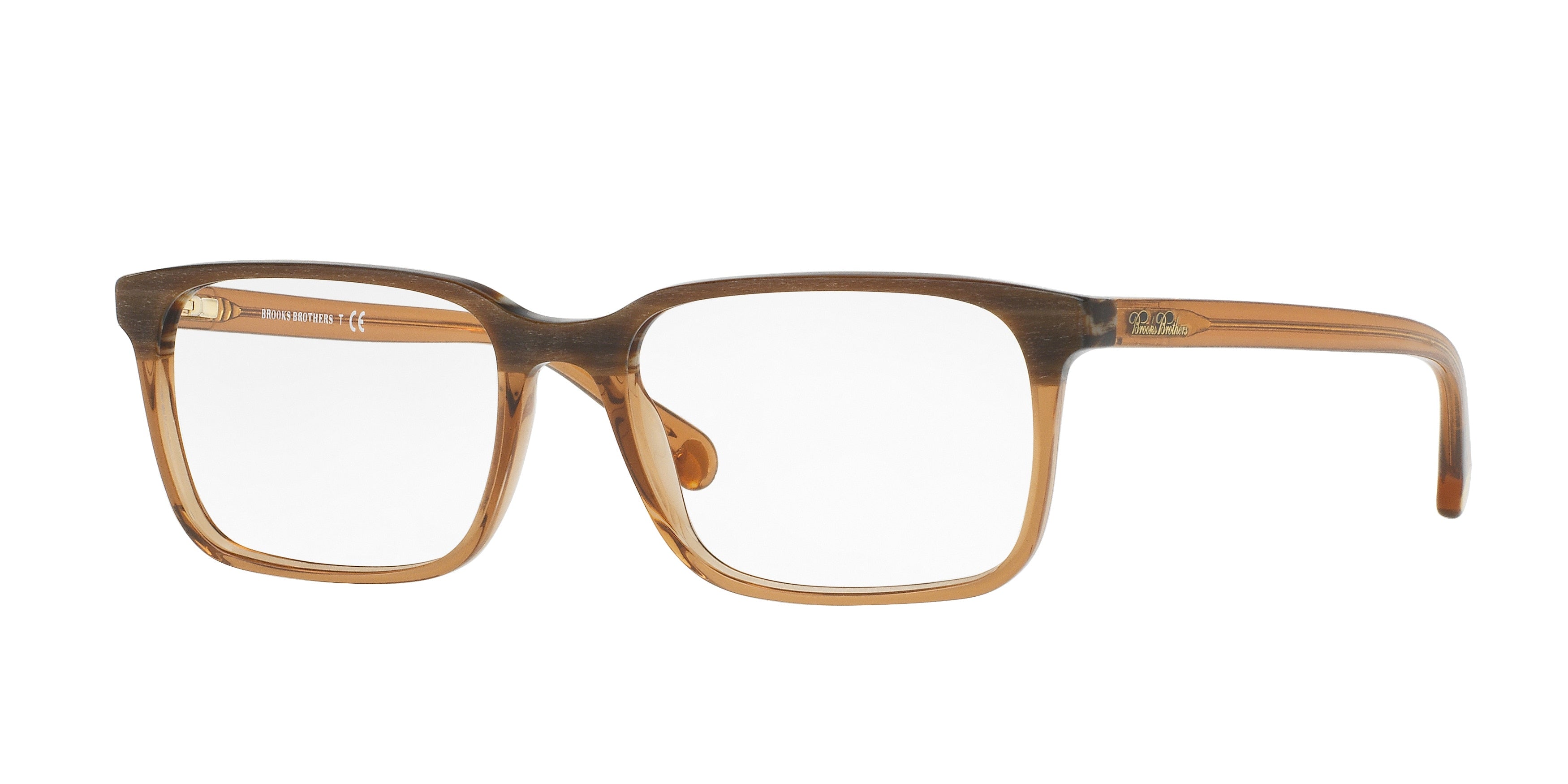 Brooks Brothers BB2033 Rectangle Eyeglasses  6122-Brown 56-145-17 - Color Map Brown